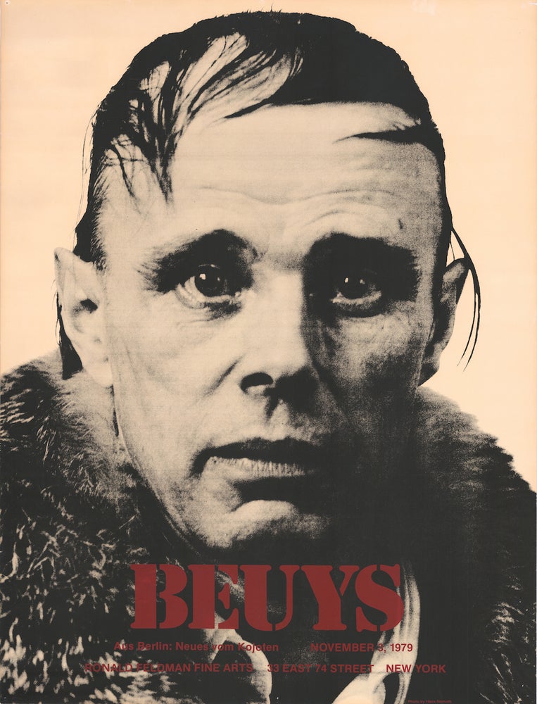 Item #03061 Beuys—Aus Berlin: Neues vom Kojoten. November 3, 1979. [Large silkscreen poster, one of 14 copies]. Joseph. Namuth Beuys, photographer, Hans.