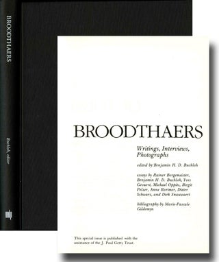 Item #04351 Broodthaers: writings, interviews, photographs. Marcel Broodthaers, Benjamin H. D. ed...