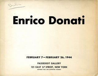 Item #07956 Enrico Donati: February 7 - February 26, 1944. Enrico. Breton Donati, Andr&eacute
