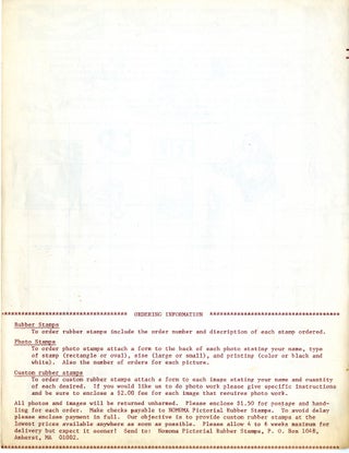Nomoma: pictorial rubber stamps; catalog, volume 1 number 1, September 1978