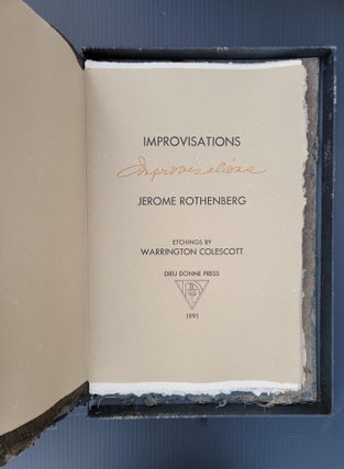 Item #100648 Improvisations. Etchings by Warrington Colescott. Jerome Rothenberg