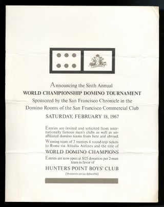 Item #100730 World Championship Domino Tournament (poster). sponsor San Francisco Chronicle