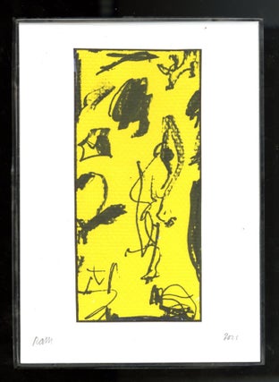 Item #110003 Untitled drawing on yellow paper, 2021. Richard Allen Morris