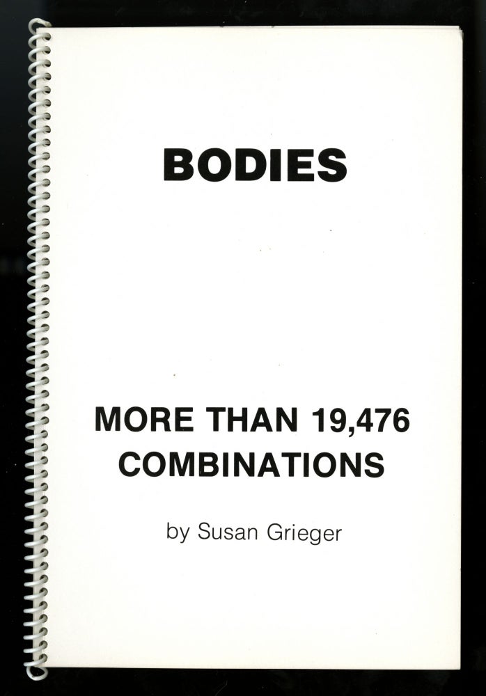 Item #12871 Bodies: more than 19,476 combinations. Susan Grieger, now Susan F. Singer.