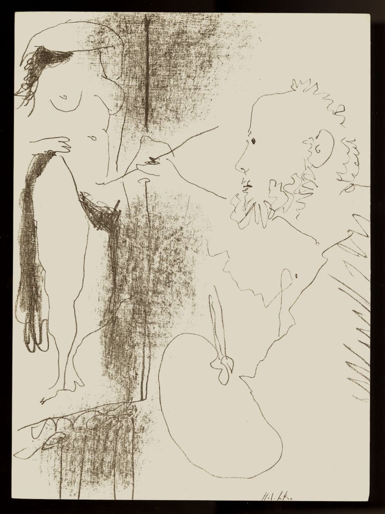 Item #26295 Le peintre et son modèle / The artist and his model. Original lithograph, Mourlot 399. Pablo Ruiz Picasso.