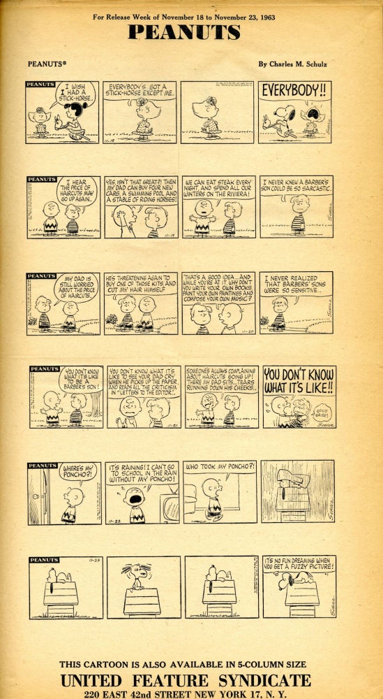 Item #28563 Peanuts: 280 page proofs 1963-1969 (1680 strips). Charles M. Schulz.