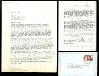 Item #30951 Correspondence concerning an unauthorized printing of the suite "Mujeres"....