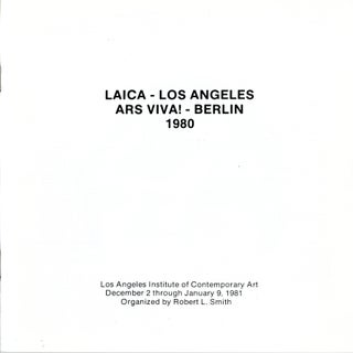 LAICA - Los Angeles - Ars Viva - Berlin 1980