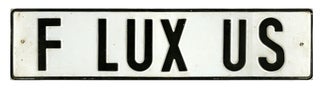 Item #40601 F LUX US. German-style license plate. Fluxus