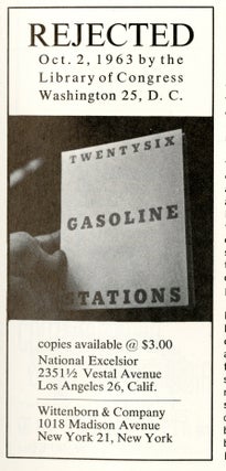 Artforum. March 1964, volume 2, number 9. Twentysix Gasoline Stations. With facsimile of Library of Congress letter rejecting the book