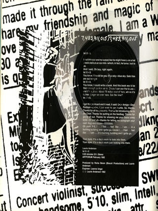 Artforum. Volume XX (20), number 6, February 1982. Special issue with record by Laurie Anderson