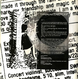 Artforum. Volume XX (20), number 6, February 1982. Special issue with record by Laurie Anderson
