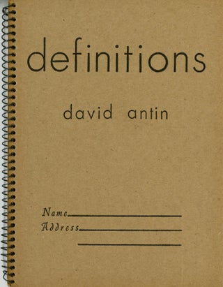 Item #80251 Definitions. David Antin