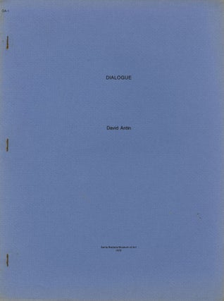 Item #80256 Dialogue [cover title]. David Antin