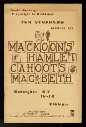 Item #95691 Mackoon's Hamlet, Cahoot's Macbeth [program]. Tom Stoppard