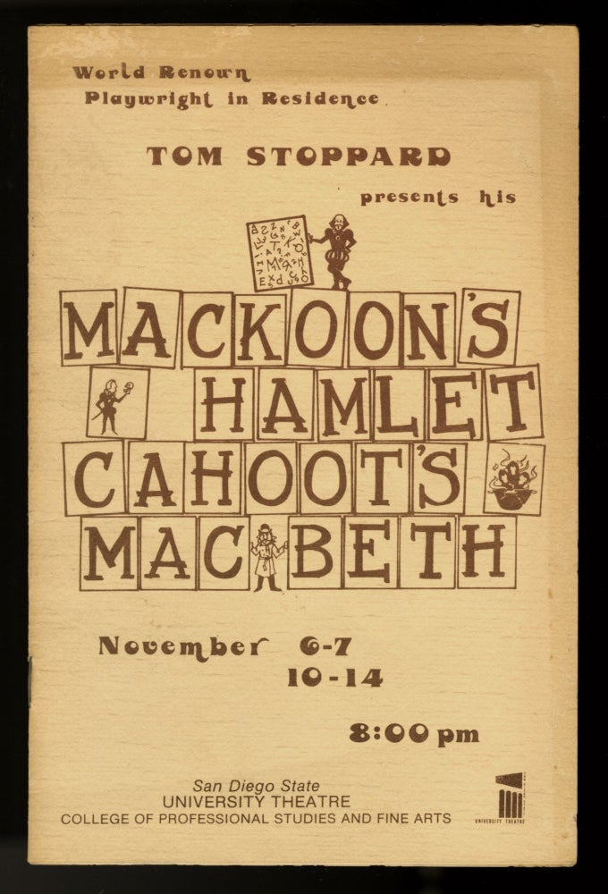 Item #95691 Mackoon's Hamlet, Cahoot's Macbeth [program]. Tom Stoppard.